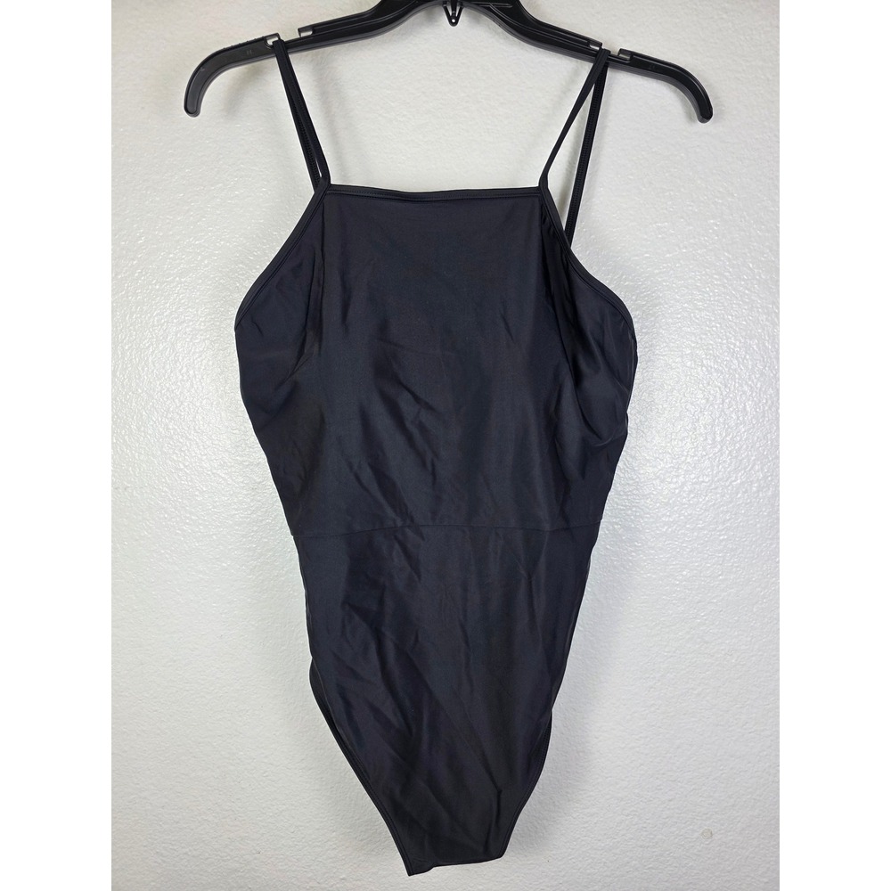Summersalt Square Halter One Piece Swimsuit Black Womens Size 14